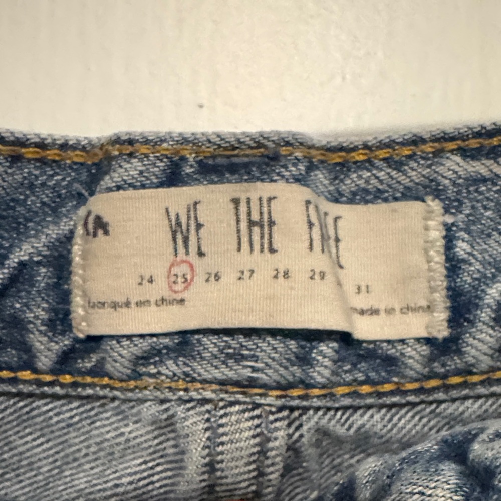 Free People Light Blue Frayed Jean Shorts - Picture 2 of 4